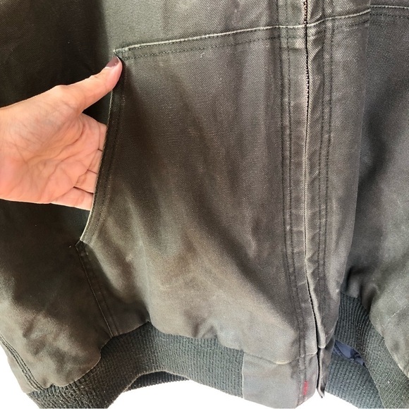 Craftsman gray green chore coat hood quilted lining XXL - Picture 8 of 15